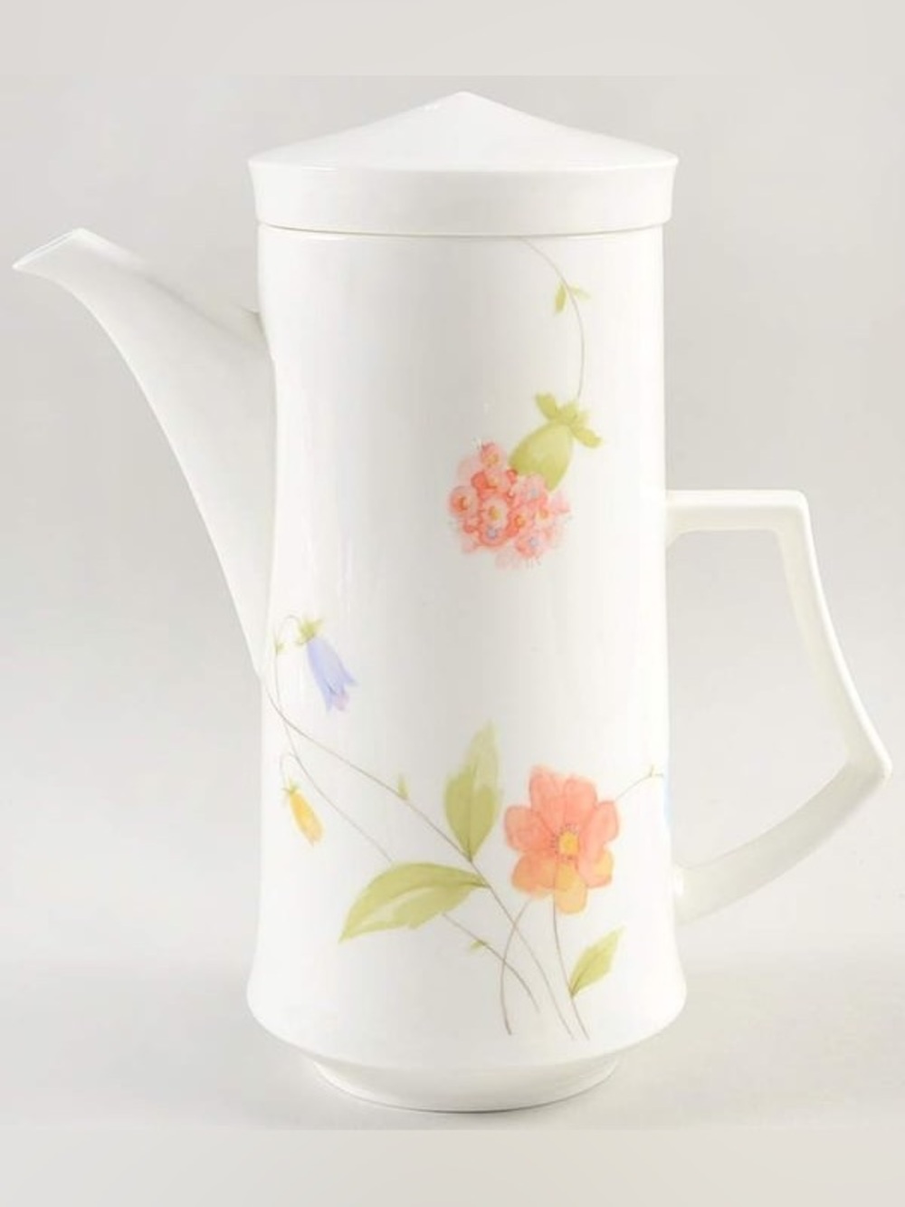 Mikasa "Just Flowers" Bone China 8 3/4 in tall Lidded Coffee Pot.